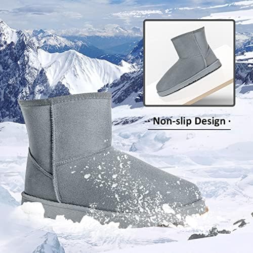 JOSINY Women's Snow Boots,Classic Fur Lined Ankle Bootie Warm Short Boots