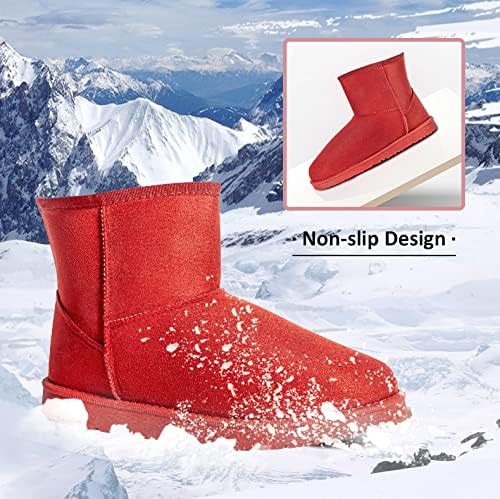 JOSINY Women's Snow Boots,Classic Fur Lined Ankle Bootie Warm Short Boots