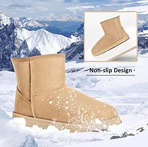 JOSINY Women's Snow Boots,Classic Fur Lined Ankle Bootie Warm Short Boots