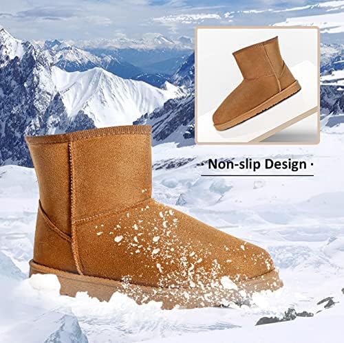 JOSINY Women's Snow Boots,Classic Fur Lined Ankle Bootie Warm Short Boots