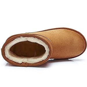 JOSINY Women's Snow Boots,Classic Fur Lined Ankle Bootie Warm Short Boots