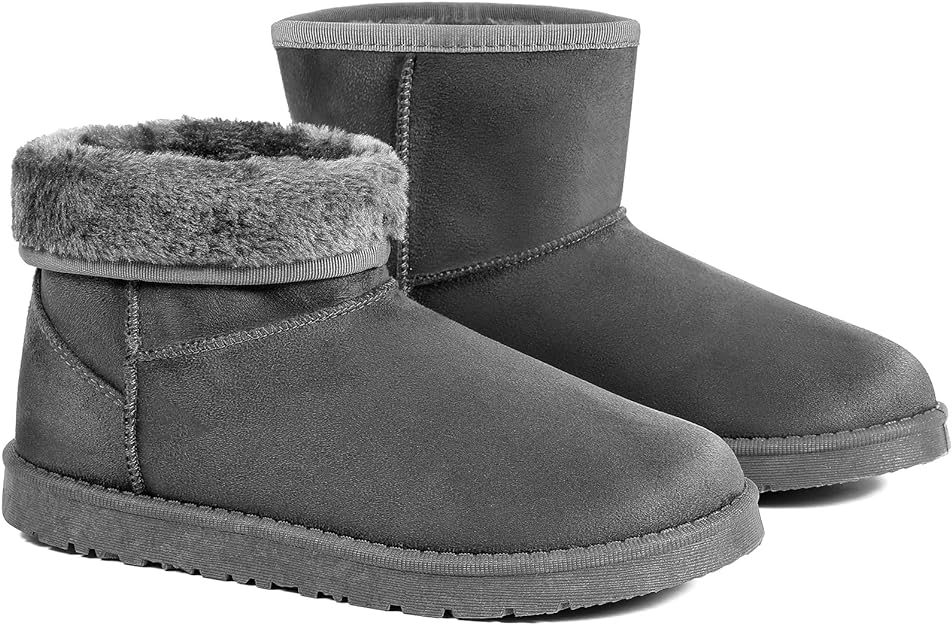 JOSINY Women's Snow Boots,Classic Fur Lined Ankle Bootie Warm Short Boots