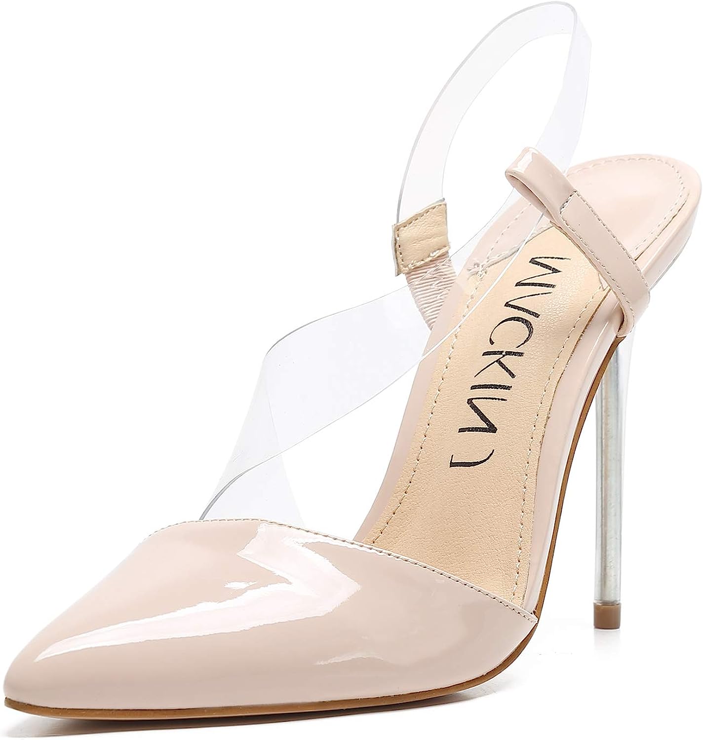 The Classics Redefined Transparent Nude Metallic Charm Heels